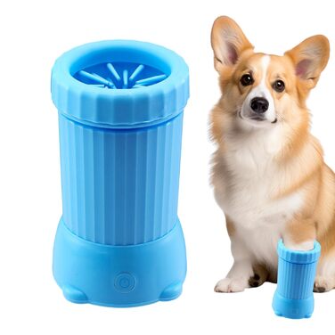 Автоматичний очищувач лап для собак, електричний - Автоматичний електричний очищувач лап для собак, портативний пристрій для догляду за котами, USB-перезаряджається, машина для очищення брудних лап, блакитний