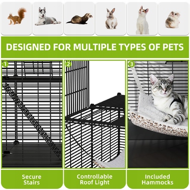 Будиночок для котів Balconera, чорний, квадратний, 104 см x 72 см x 140 см