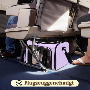 Транспортна сумка для котів та маленьких собак – складана переноска з гарною вентиляцією. Сумка-переноска з вологостійким вкладишем для безпечного транспортування до ветеринара, у подорожах та в авто (фіолетовий)