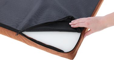 Матрац для собак Kerbl Oliver з піною пам'яті, ортопедичний, для собак з проблемами суглобів, знімний чохол, Made in Italy, коричневий, 80x50x8 см / 50x80x8 см