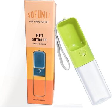 Фляга для собак MICHETT True Love Sofunii, 425 мл, зелена: витривала, BPA-free, для прогулянок