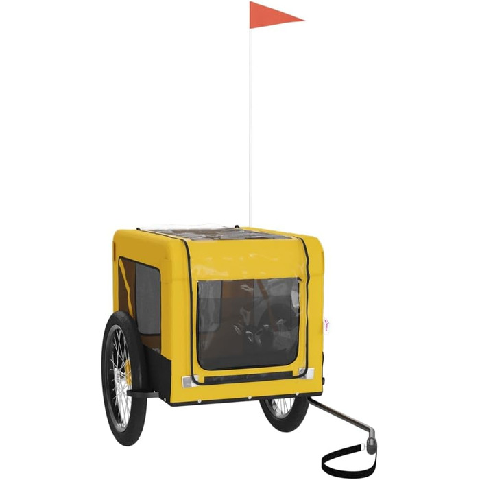 Причіп для велосипеда, переноска для собак жовто-чорного кольору, Oxford-тканина та залізо. Причіп для велосипеда, вантажний причіп, візок, вантажний велосипедний причіп. Артикул: 93924