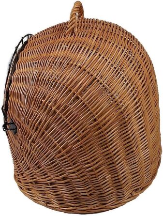 Транспортний кошик для тварин з ротангу, коричневий, розмір M, 50x40x45 см, знімний металевий ґрат