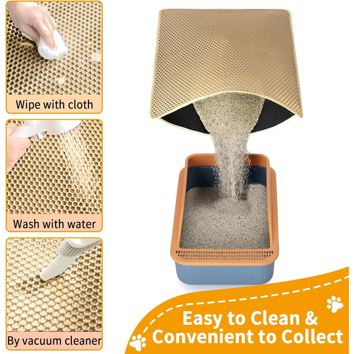 Килимок під лоток для котів, XXL, 119.4 x 91.4 см, вологостійкий, антислизький (Хакі)