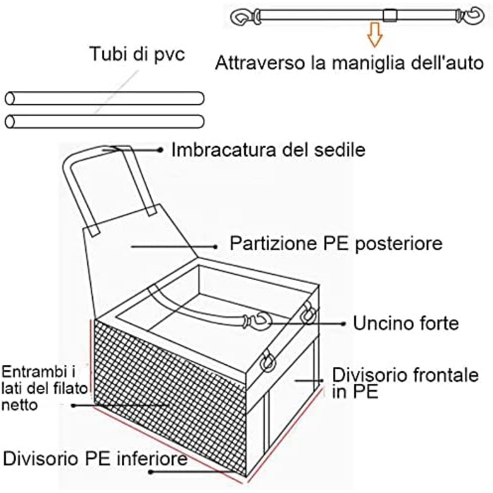 Автомобільний крісло для собак на переднє сидіння - чорний/сірий, з ременем безпеки, водонепроникний, складаний, для малих та середніх порід