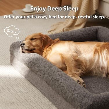 Ортопедичне собаче ліжко RRPETHOME, велике, знімний чохол, водонепроникне, сіре (36x27x6.5 см)