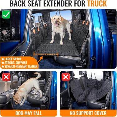 Подовжувач заднього сидіння для собак у вантажівки: LKW, F150, RAM1500, Silverado. Захисний чохол, гамак для собак. Міцний, для вантажних автомобілів