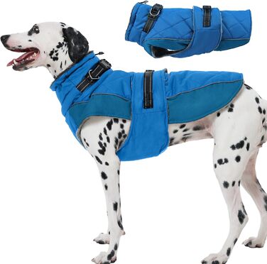 Водонепроникний теплий зимовий одяг для собак великих порід (Німецька дога) з високим коміром, зелений, XL, водонепроникний, для прогулянок в снігу