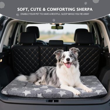 Ортопедичне ліжко для собак BVAGSS, м'яка та тепла підстилка для собак, 100x80 см, білий зірковий принт