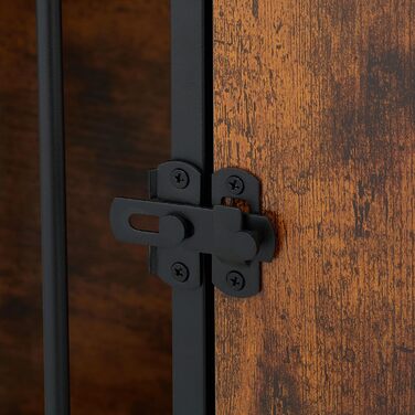 Клітка для собак Relaxdays, для дому, HBT: 65,5x102x60 см, 2 поворотні миски, собача будка з виглядом дерева, МДФ & сталь, (Коричневий/Чорний)