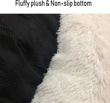 М'яке ліжко-софа для собак Deluxe, кругла, плюшеве, водонепроникне, для великих та екстра-великих собак, 80 см, білий колір