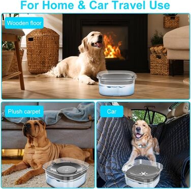 Миска для води для собак, 2 л, повільна годівниця, миска-поїльник без облизування, водонепроникна, для подорожей, прозора