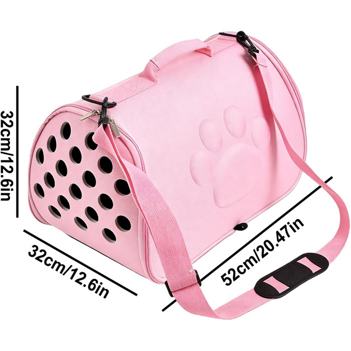 М'яка переноска для тварин, переноска для собак та котів з плечовим ременем для подорожей | Сумка-переноска для цуценят для прогулянок, до ветеринара, для міських активностей, рюкзак, подорожі, відпочинок на природі (Рожева, L)