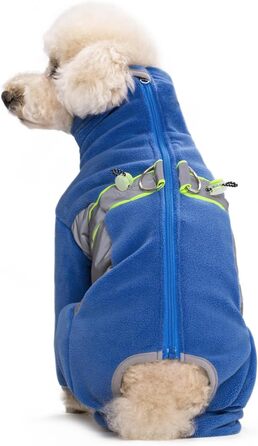 Теплий зимовий пуховик для собак BT Bär, блакитний, розмір S, з кільцем D, регульований, з блискавкою