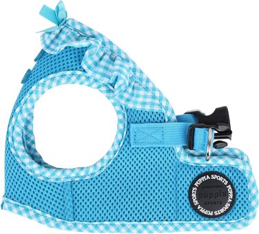 Шлейка для собак Puppia Vivien West - регульована, м'яка, в клітинку (Himmelblau, XS)