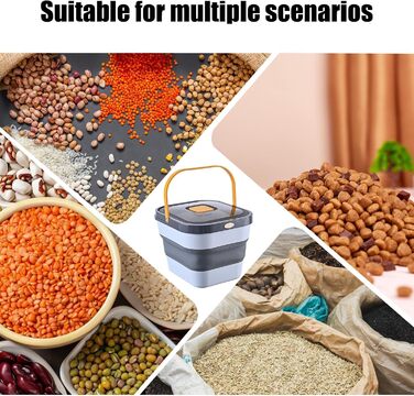 Контейнер для корму для тварин, 10 кг, складна, герметична, для котячого корму, коробка для собачого корму з кришкою для ласощів, гранул, складна кормушка, жовта