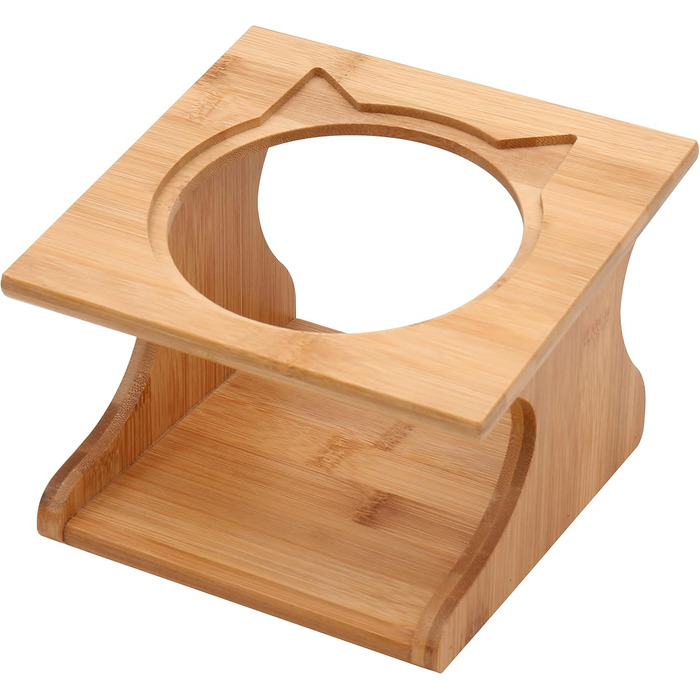 Ергономічна годівниця для котів Limmby з кераміки та бамбукового каркасу | Підвищена годівниця з об'ємом 250 мл