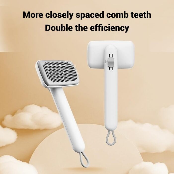 Самоочисна щітка для котів та собак Преміум-якість, для видалення відмерлої шерсті, м'який кардкомб для собак та котів з довгою та короткою шерстю, ергономічна ручка, легка у використанні