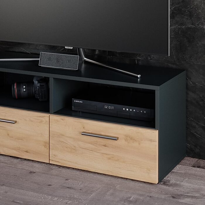 ТВ-тумба Vicco Diego, білий глянець, 95x38 см, антрацит