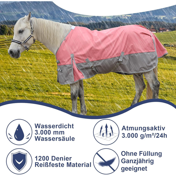 Водонепроникна прогулянкова попона для лошадей 1200D, дихаюча дощовик-накидка без наповнення (0г), чорно-червона, 165 см