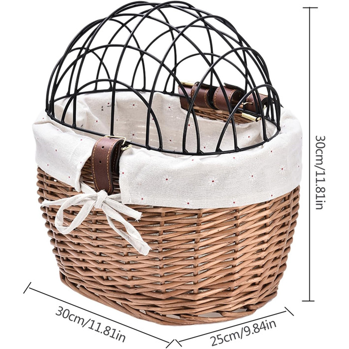 Ручний плетений кошик на велосипед для собак та котів, міцний, знімний, для безпечних поїздок містом
