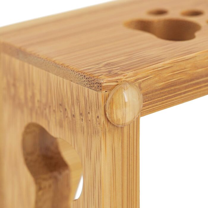 Набір мисок для котів та собак Relaxdays 3 шт. з бамбука та кераміки, для води та корму, миюча посудомийна машина