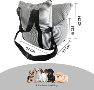 Автокрісло для собак Strusery, до 6 кг, блакитне, знімається та періться, з неслизьким дном та ременем безпеки