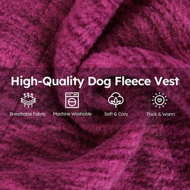 Теплий зимовий пуловер/мандель для собак Queenmore з флісу, для дрібних порід (Чихуахуа, Такса, Бульдог), колір: фіолетовий