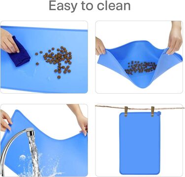 Підкладка під миски для собак та котів Fressnapf, силіконова, водовідштовхувальна, антиковзаюча, 47x30 см, сіра