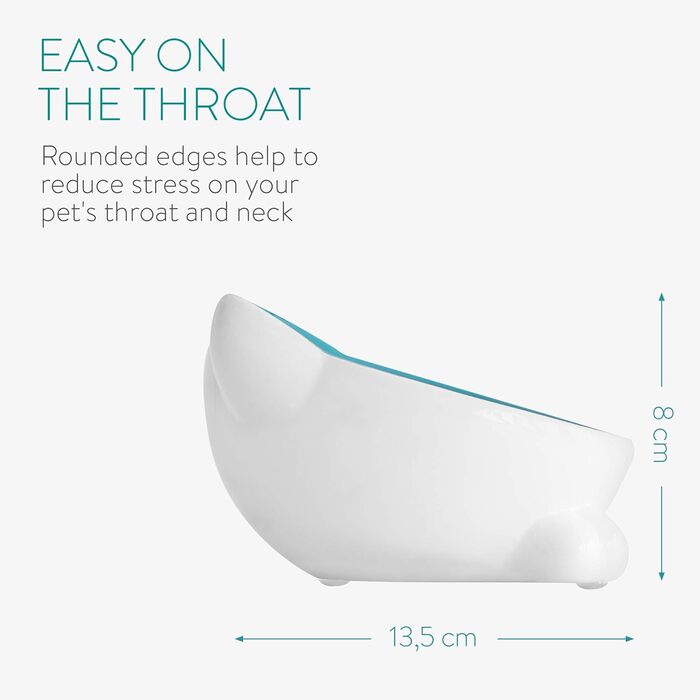 Набір мисок для котів Navaris (2 шт.) - кераміка, неслизькі, для води та корму, можна мити в посудомийній машині (світло-блакитний)