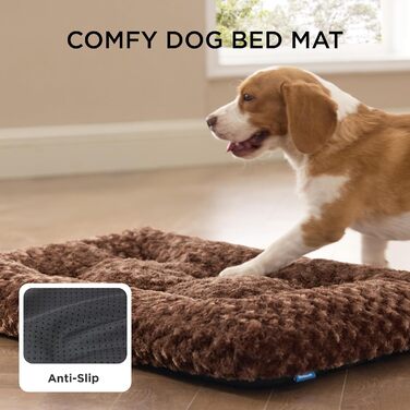 Крісло-лежанка для собак середніх порід BEDSURE - миюче, 71x50x7 см, м'яке, з антиковзною основою (84x54x7 см, Коричневе)