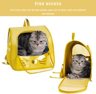 Сумка-переноска для кота, рюкзак для тварин з сіткою, складна, для котів та собак (жовтий)