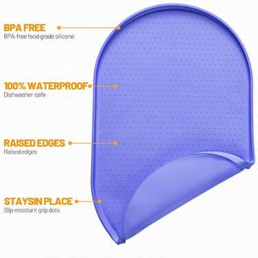 Водонепроникний силіконовий килимок для годівлі собак та котів з високим бортиком, захист від розливу, розміри 48.3 x 19 дюймів та 32 x 24 дюйми