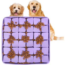 Килимок для собак VOOWO, силіконовий носовий килимок, миска-головоломка для собак, повільний годівник, килимок для нюхання з присосками для маленьких, середніх та великих собак (фіолетовий, маленький)