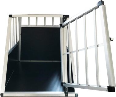 Алюмінієва переносна коробка для собак Defacto (XL) 91x65x69 см, срібна