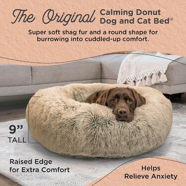 Ліжко для тварин Best Friends by Sheri Calming Donut, знімний чохол, машинне прання, 91x91 см, бежеве