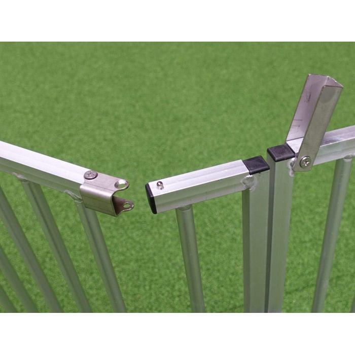 Callieway® Розкладний вольєр ALUZAUN/Freilaufgehege/Welpenauslauf Safety Pro' 8-частинний для цуценят, заходів та кемпінгу (Спеціальна висота 80 см, 8 панелей по 80 см)