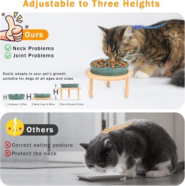 Миска для собак Anti Schling Napf з кераміки, піднята миска для собак, запобігає блювоті, інтерактивна миска для повільного годування для собак, котів та маленьких собак, темно-зелена, 15.5 см