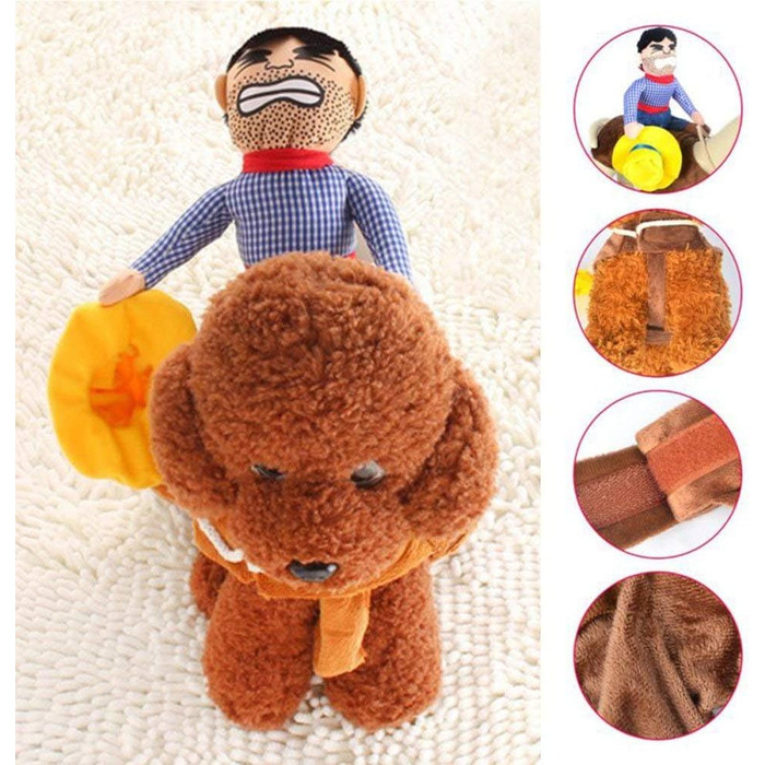 Костюм ковбоя для собак iSMARTEN, костюм лицаря з капелюхом, костюм для домашніх тварин на Halloween, розмір S