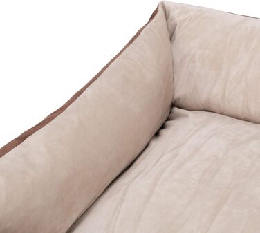 Крісло-лежанка для собак Buddy, лежанка-кошик, собаче ліжко, місце для сну середніх собак, диван для собак, знімний чохол, M (85x70 см), коричневий