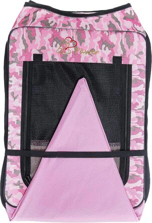 Портативний вольєр для домашніх тварин Pawer, 114x61 см, 8 панелей, рожевий камуфляж, 600D Oxford, для котів/собак/цуценят