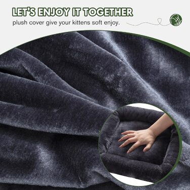 Котячий будиночок MUTICOR з когтеточкою, 206 см, багатоярусний, для великих котів, з гамаком, плюшеві платформи, широка база (темно-сірий)