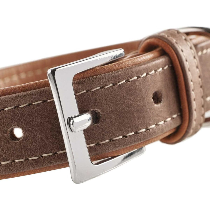 Нашийник для собак HUNTER PORTO, шкіряний, tabak/cognac, ручної роботи, розмір 40