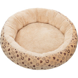 Килимок для тварин Brandsseller, Ø 50 см, м'який, з подушкою, для котів та собак, бежевий