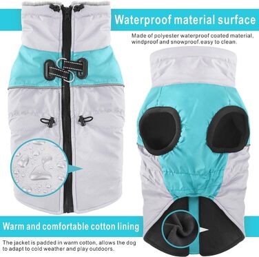 Водонепроникний зимовий одяг для собак, теплий флісовий костюм, жилет для собак з шлейкою (синій, 3XL)