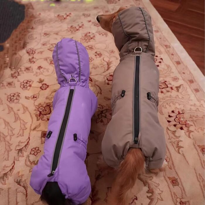 Теплий зимовий одяг для собак: куртка для такс, тепла, вітронепроникна, з блискавкою, зручний комір, розмір S, коричневий, 2XL