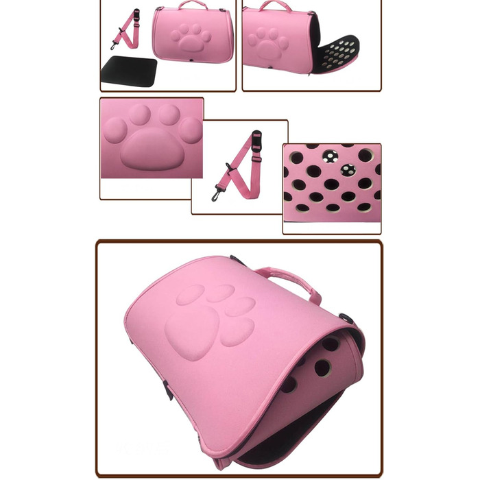 Трансформер-переноска для кота - переноска для кошенят з регульованим плечовим ременем - портативна для подорожей, походів, літака, кемпінгу, до ветеринара, міста та подорожей (Рожева, M)