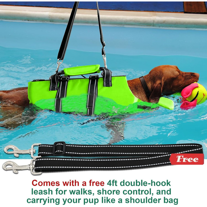 Жилет для плавання собак Fragralley, зелений, розмір Medium