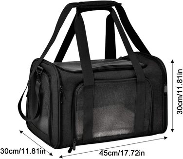 Складана переноска для собак Small - чорна | Підходить для котів та собак середніх та малих порід