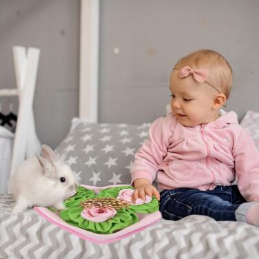 Килимок-нюхалка для собак, інтелектуальна іграшка для собак, килимок для нюхання та тренування, інтерактивний килимок для тварин, для середніх та маленьких собак, Love Pink Roses, 32*22 см